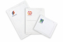 Sobres acolchados de papel de color blanco (80 gramos) - ejemplo con logotipo en el lado delantero