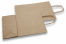 Bolsas de papel con asas redondas - marrón acanalado, 220 x 100 x 310 mm, 90 gramos | Paisdelossobres.es