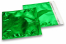 Sobres metalizados de colores - Verde holográfico 220 x 220 mm | Paisdelossobres.es
