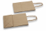 Bolsas de papel con asas redondas - marrón acanalado, 140 x 80 x 210 mm, 90 gramos | Paisdelossobres.es