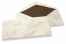 Sobres estampado mármol - 110 x 220 mm, mármol marrón, forro interior marrón | Paisdelossobres.es