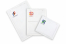 Sobres acolchados de papel de color blanco (80 gramos) - ejemplo con logotipo en el lado delantero | Paisdelossobres.es
