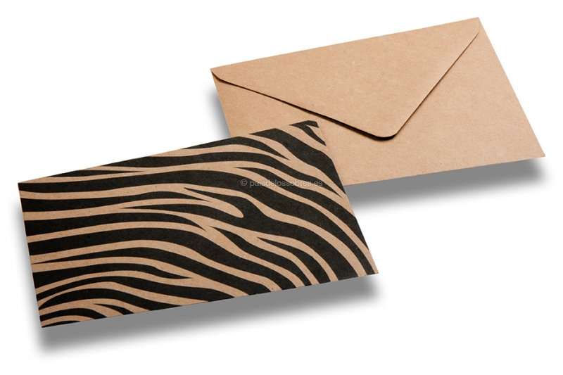 Sobres Kraft decorativos - Marrón + cebra