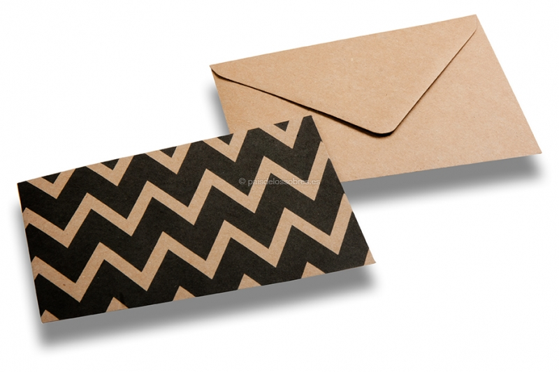 Sobres Kraft decorativos - Marrón + zigzag
