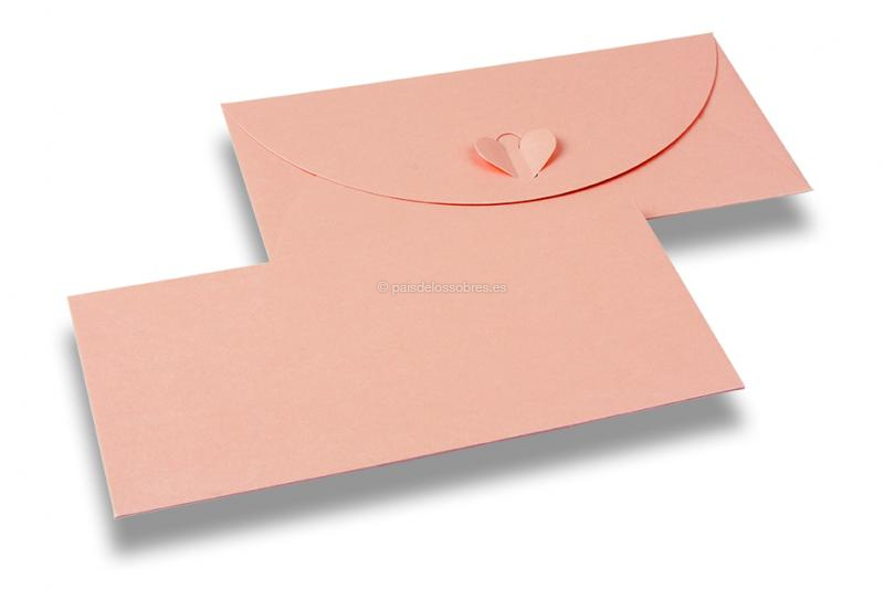 Sobres con cierre en forma de corazón - Rosa bebé