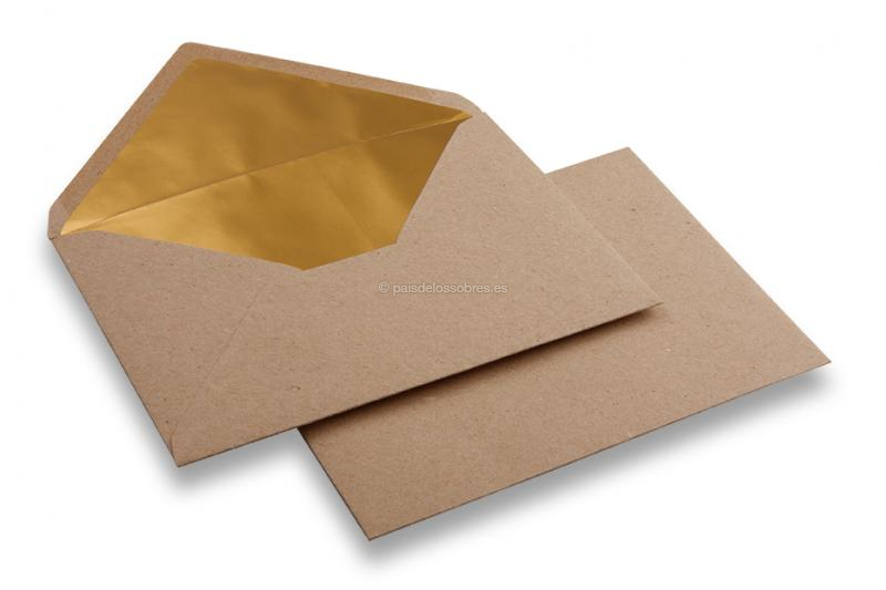 Sobres de papel kraft forrados - 114 x 162 mm (C 6) Oro