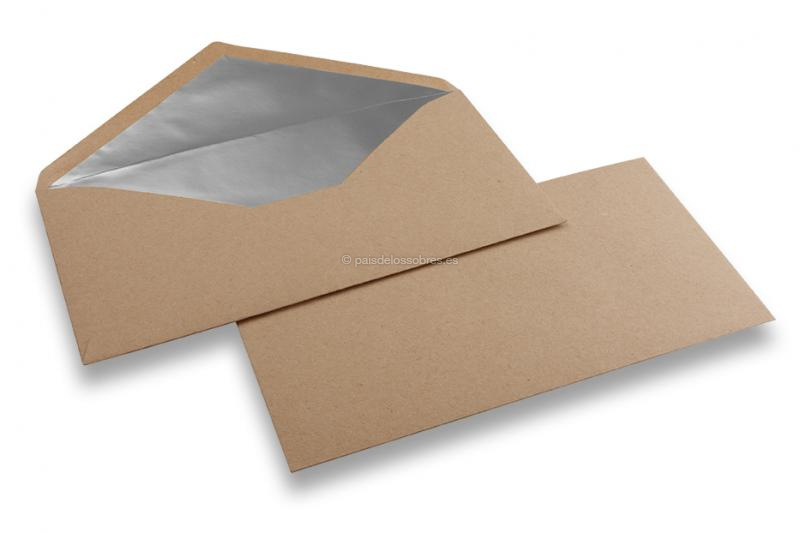 Sobres de papel kraft forrados - 110 x 220 mm (EA 5/6) Plata