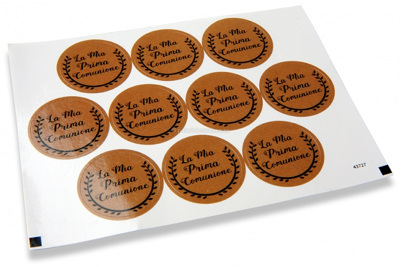 Cierres comunión - la mia prima comunione marrón con guirnalda negra