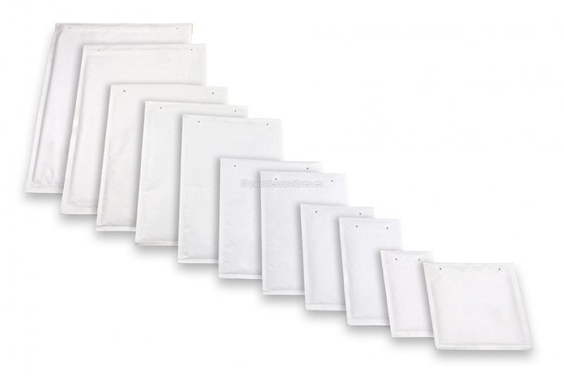 Sobres acolchados de papel de color blanco (80 gramos) - lado delantero