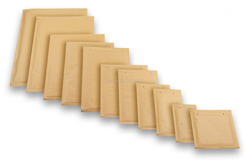 Sobres acolchados de papel de color marrón (80 gramos)