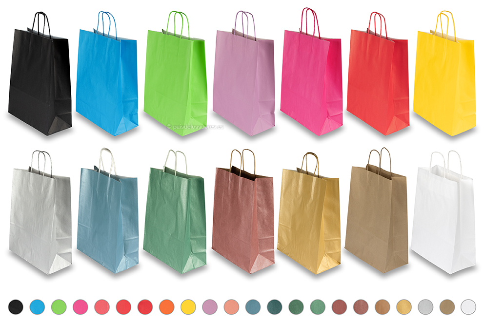 Bolsas de papel con asas redondas