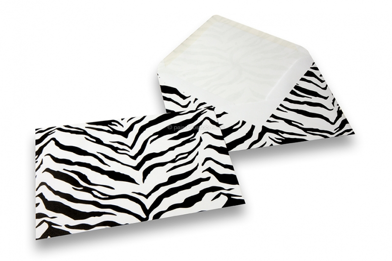 Sobres animal print - negro, estampado de tigre