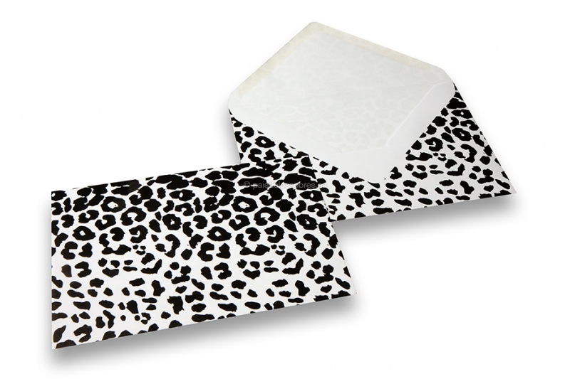Sobres animal print - negro, estampado de leopardo