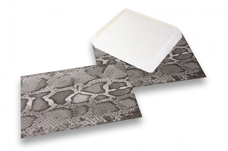 Sobres animal print - negro, estampado de serpiente