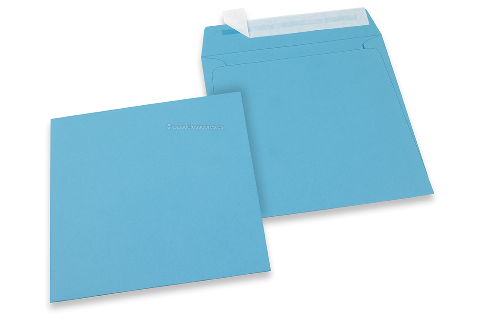 Sobres de papel de color - Azul cielo, 160 x 160 mm