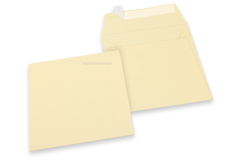 Sobres de papel de color - Blanco marfil, 160 x 160 mm