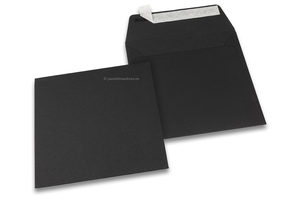 Sobres de papel de color - Negro, 160 x 160 mm