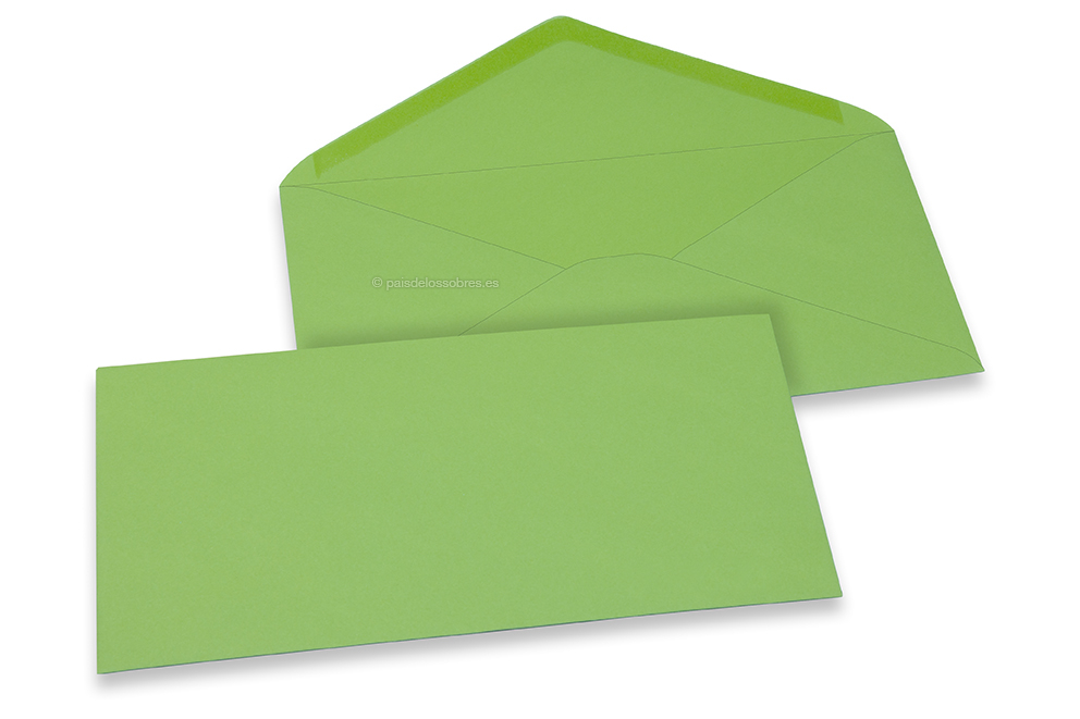 Sobres para tarjetas de felicitación de colores - Verde manzana, 110 x 220 mm