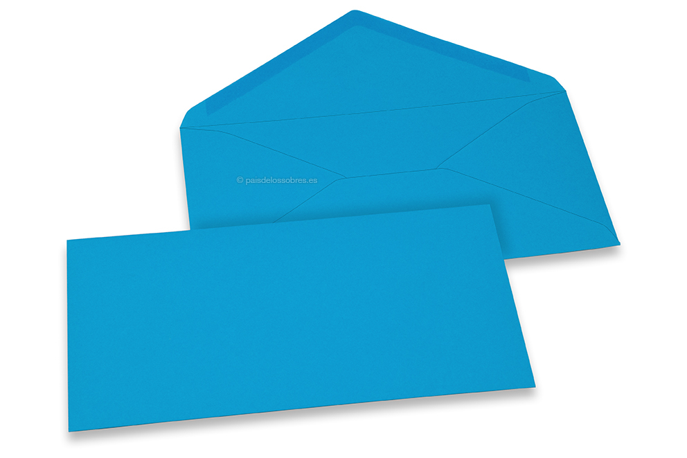 Sobres para tarjetas de felicitación de colores - Azul oceano, 110 x 220 mm