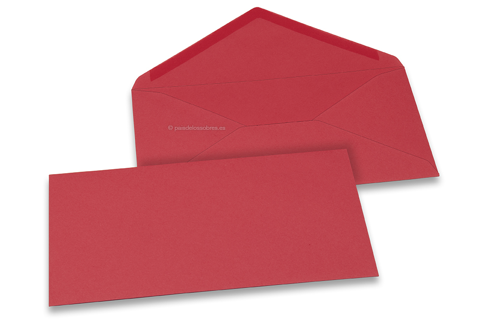 Sobres para tarjetas de felicitación de colores - Rojo, 110 x 220 mm