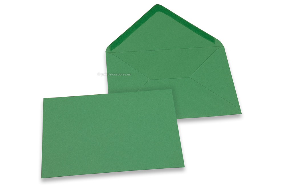 Sobres para tarjetas de felicitación de colores - Verde oscuro, 114 x 162 mm