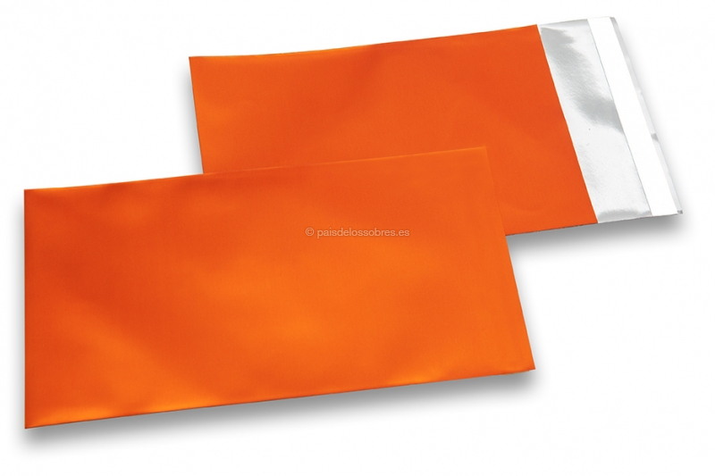 Sobres metalizados mate de colores - Naranja 114 x 162 mm
