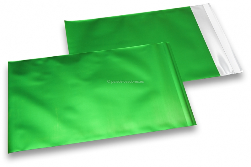 Sobres metalizados mate de colores - Verde 180 x 250 mm