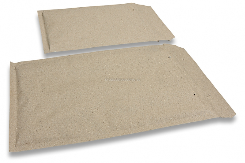 Sobres acolchados de papel de hierba marrones