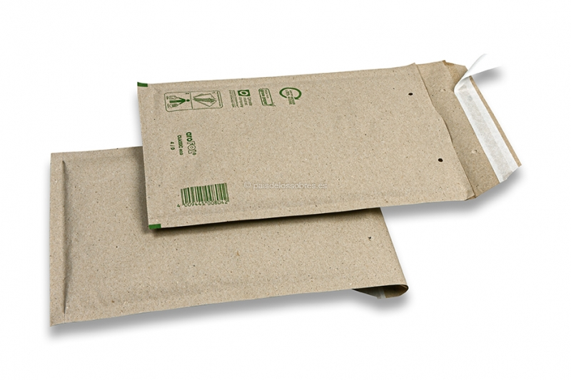 Sobres acolchados de papel de hierba marrones - 175 x 260 mm
