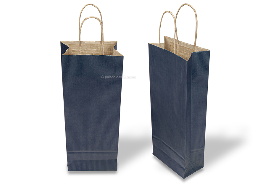 Bolsas de papel para botellas de vino - azul oscuro