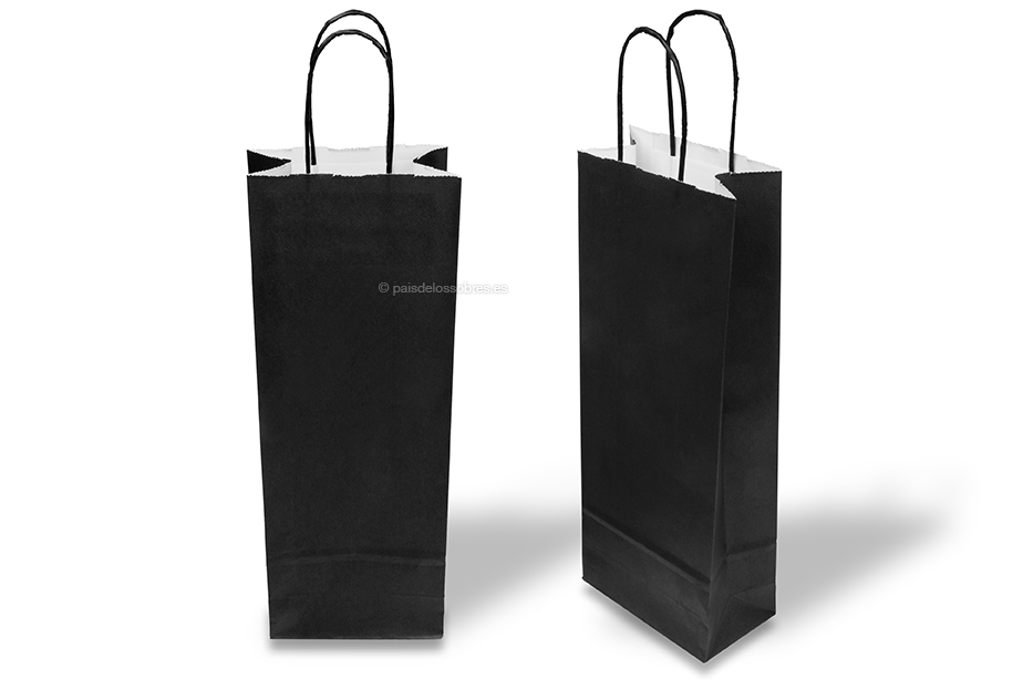 Bolsas de papel para botellas de vino - negro