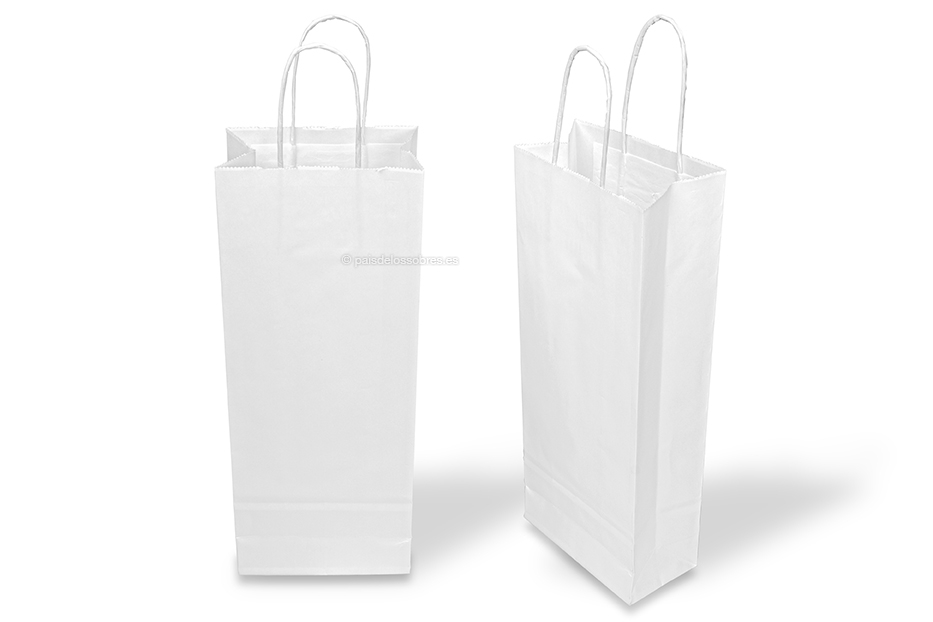 Bolsas de papel para botellas de vino - blanco