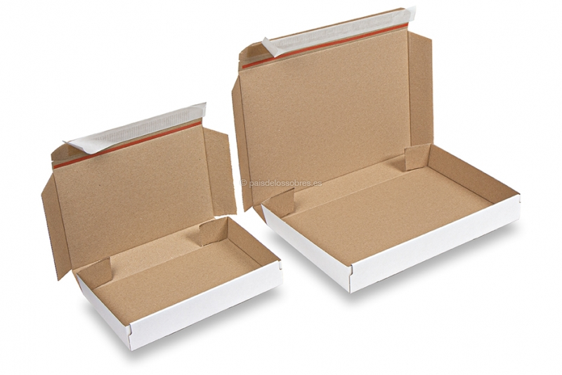 Cajas para envíos postales adhesivas blanco