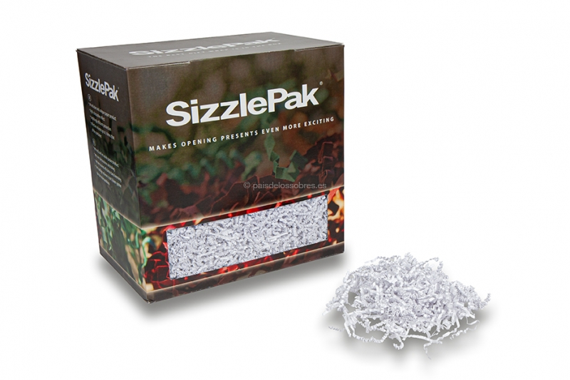 Papel de relleno SizzlePak - Blanco (1.25 kg), 80 gramos de papel