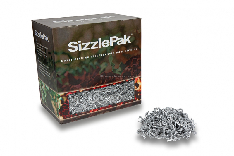 Papel de relleno SizzlePak - Plata (1.25 kg), 120 gramos de papel 