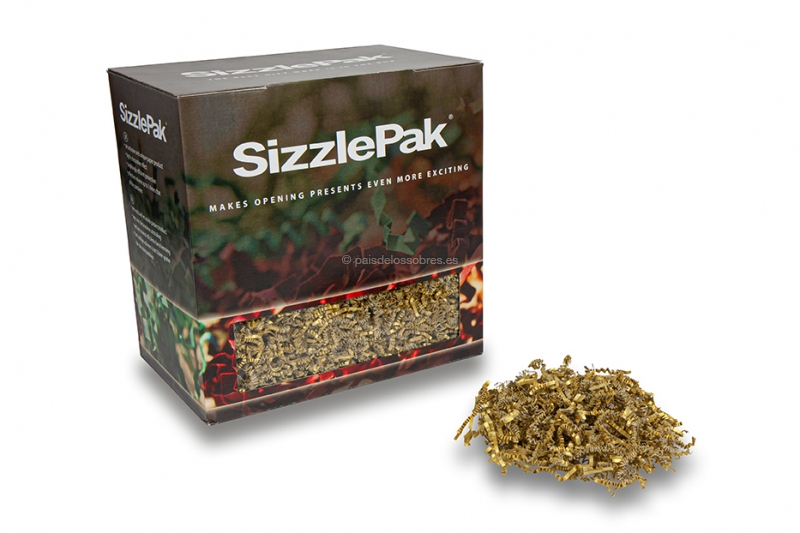 Papel de relleno SizzlePak - Dorado (1.25 kg), 120 gramos de papel
