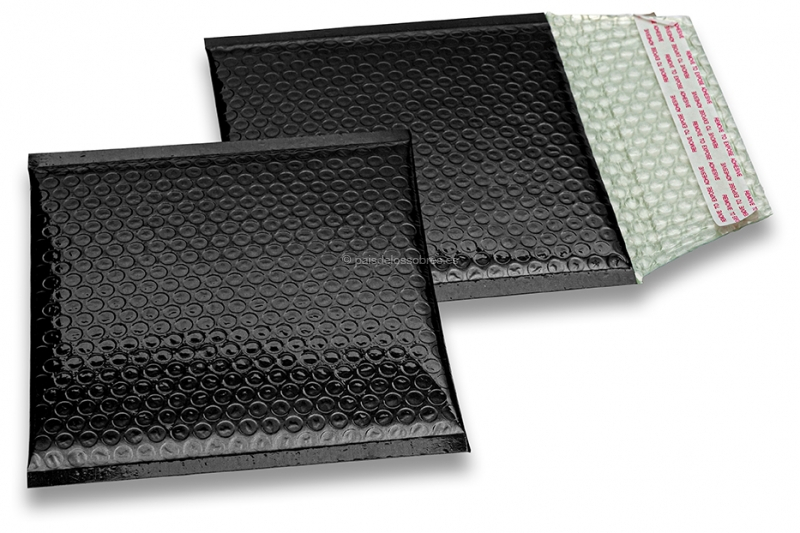 Sobres acolchados ECO metalizados - negro 165 x 165 mm