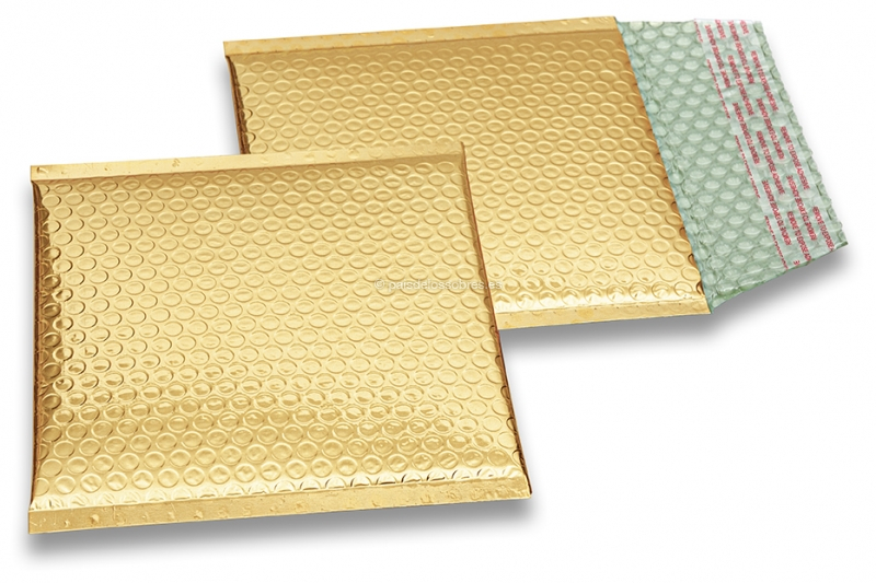 Sobres acolchados ECO metalizados - dorado 165 x 165 mm