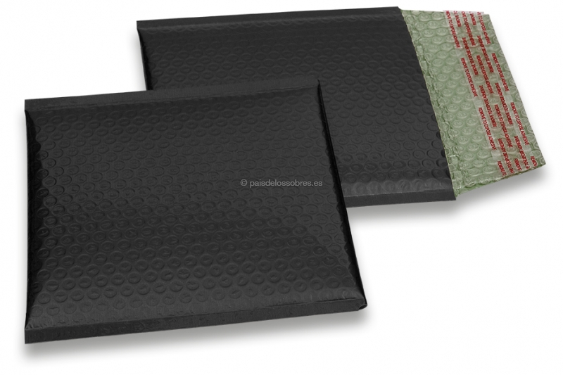 Sobres acolchados ECO metalizados mate - negro 165 x 165 mm