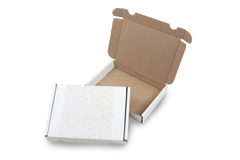 Cajas para envíos postales impresas - cubos de oro