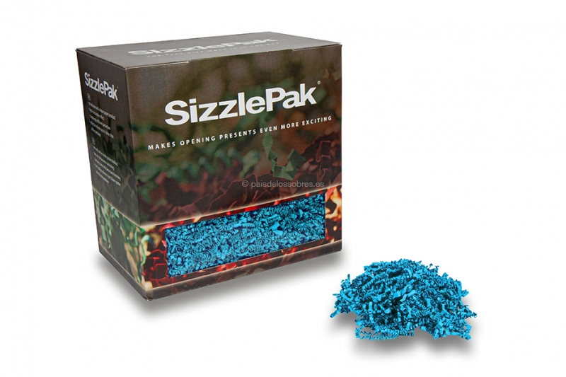 Papel de relleno SizzlePak - Turquesa (1.25 kg), 80 gramos de papel