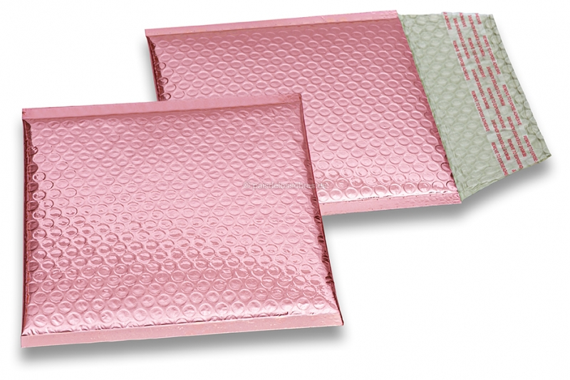 Sobres acolchados ECO metalizados - rosa dorado 165 x 165 mm
