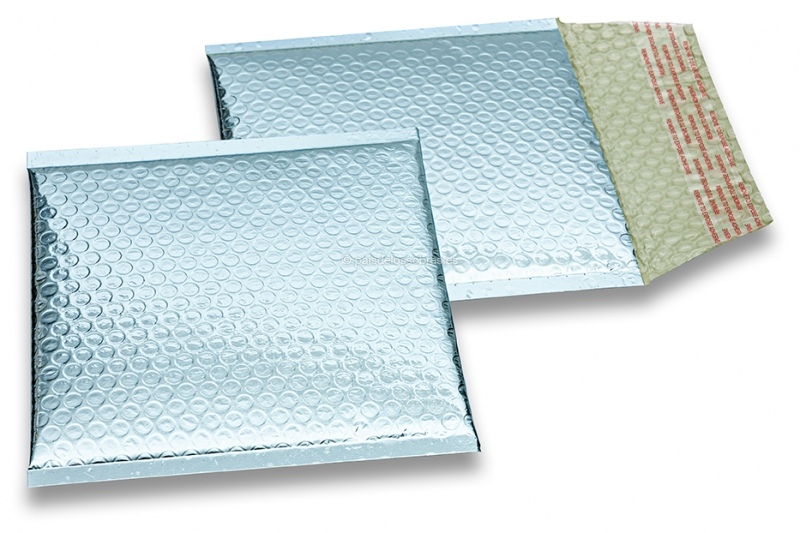 Sobres acolchados ECO metalizados - azul hielo 165 x 165 mm