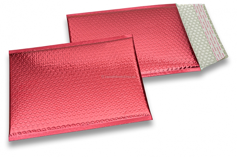 Sobres acolchados ECO metalizados - rojo 180 x 250 mm