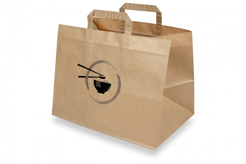 Bolsas de papel take away - marrón + comida asiática