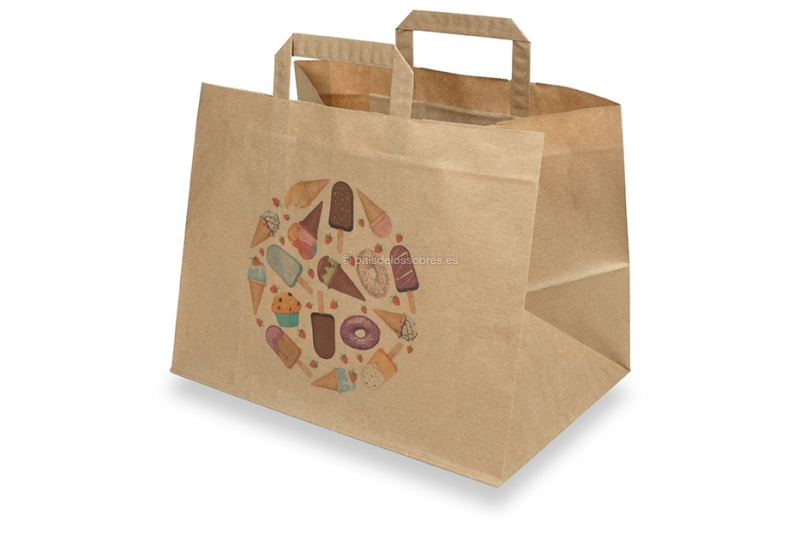 Bolsas de papel take away - marrón + golosinas