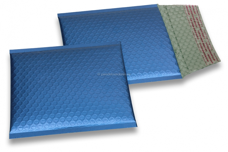 Sobres acolchados ECO metalizados mate - azul oscuro 165 x 165 mm