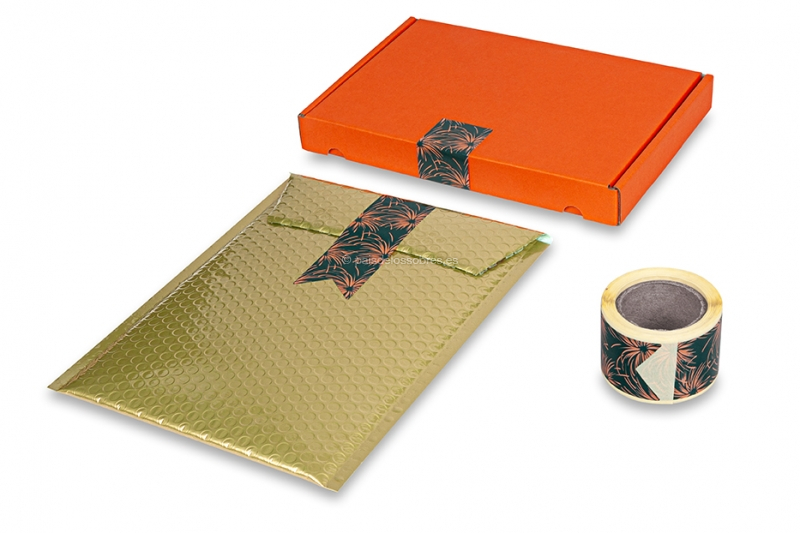 Cierres adhesivos alargados estampados - fuegos artificiales