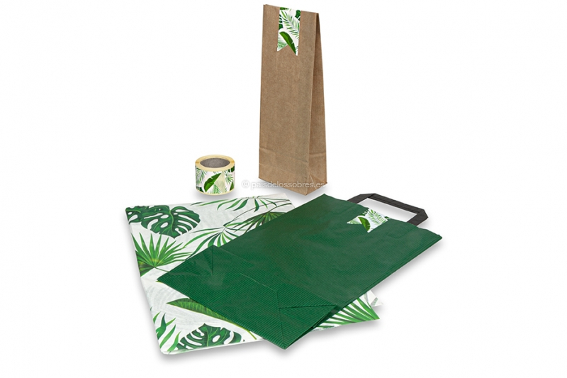 Cierres adhesivos alargados estampados - jungla