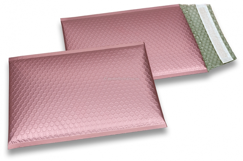 Sobres acolchados ECO metalizados mate - rosa dorado 180 x 250 mm